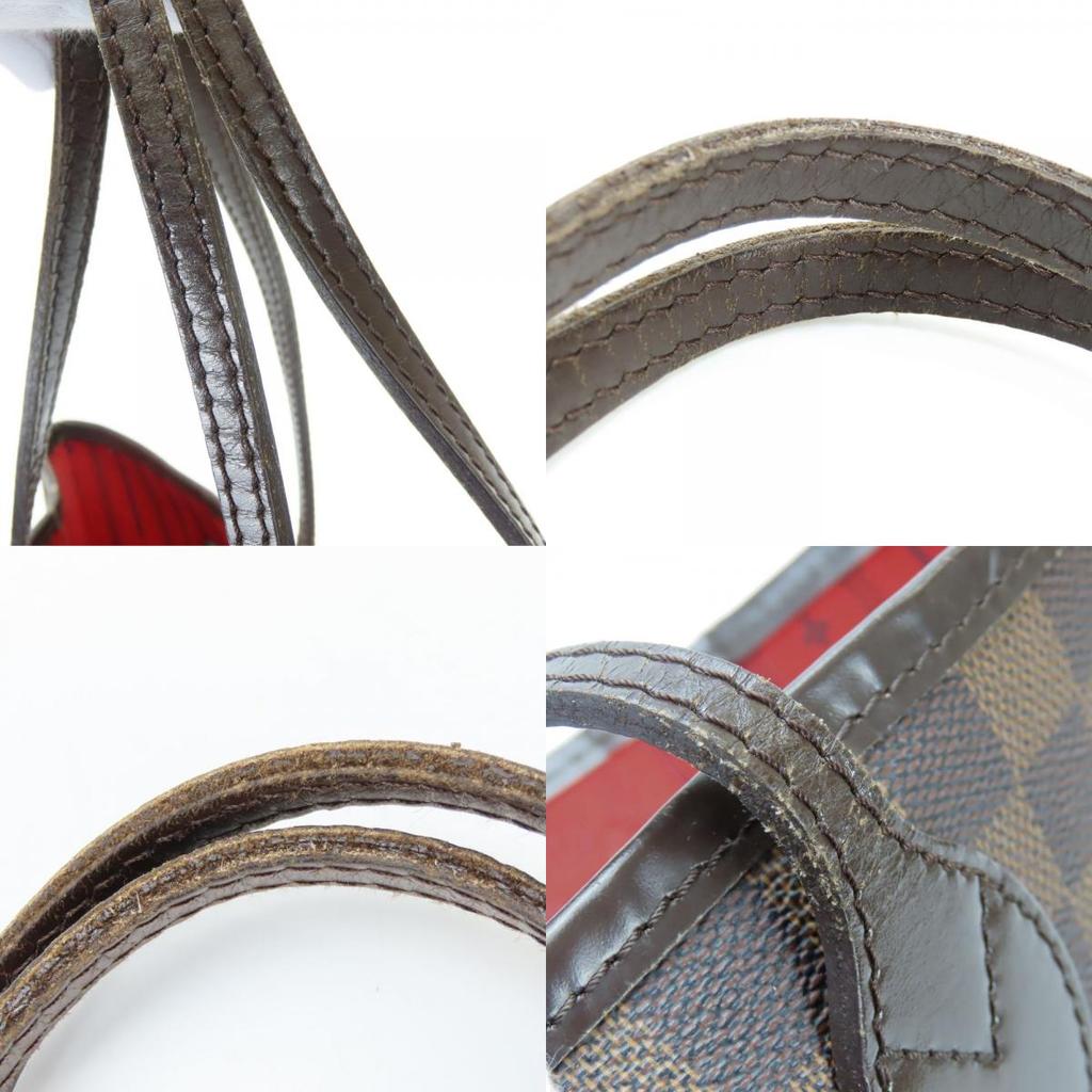 Used LOUIS VUITTON Tote Bag Neverfull MM N51105 Damier Ebene Brown Shoulder