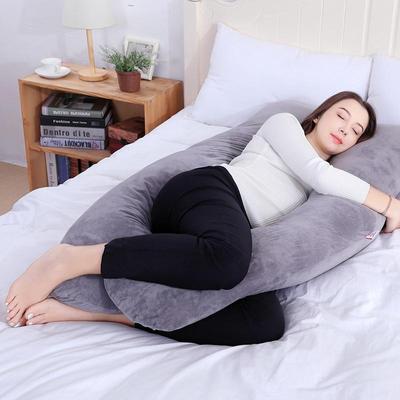 Cuscino per il corpo intero rimovibile a forma di U per adulti che dormono sul fianco, cuscino per il corpo della maternità, cuscino flessibile per la gravidanza e l'allattamento.