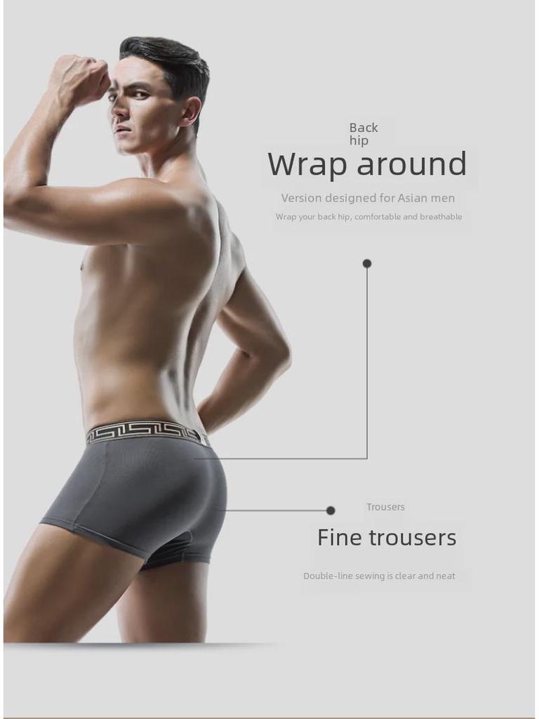 Men's Elephant Underwear, Ice Silk Breathable Mesh U-Convex Large Size Boxer Briefs