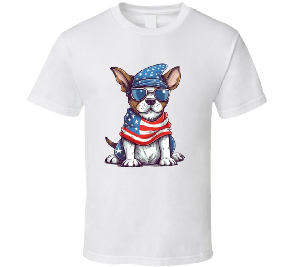 Stars & Stripes Patriotic Dog Tee Usa Pride Tshirt July 4th Unisex T Shirt XXL