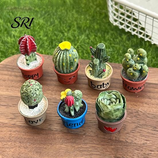 Magnetic Locker Accessory Cartoon Potted Cactus Fridge Magnet Resin 3D Mini Refrigerator Plants Kitchen Home Office Decoration Cabinet Decor
