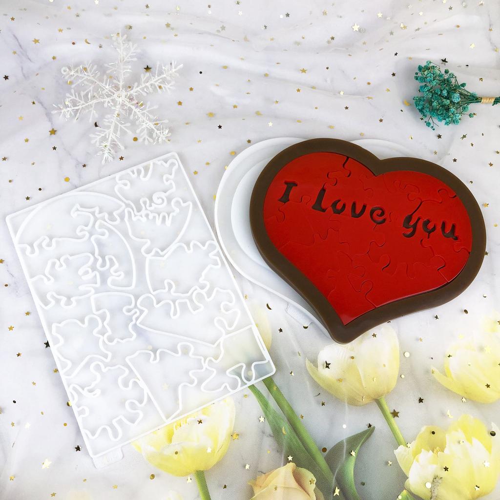 Creative Heart Shaped Epoxy Resin Molds Versatile Heart Puzzle Shaped Resin Molds Personalized Heart Accessories Moulds