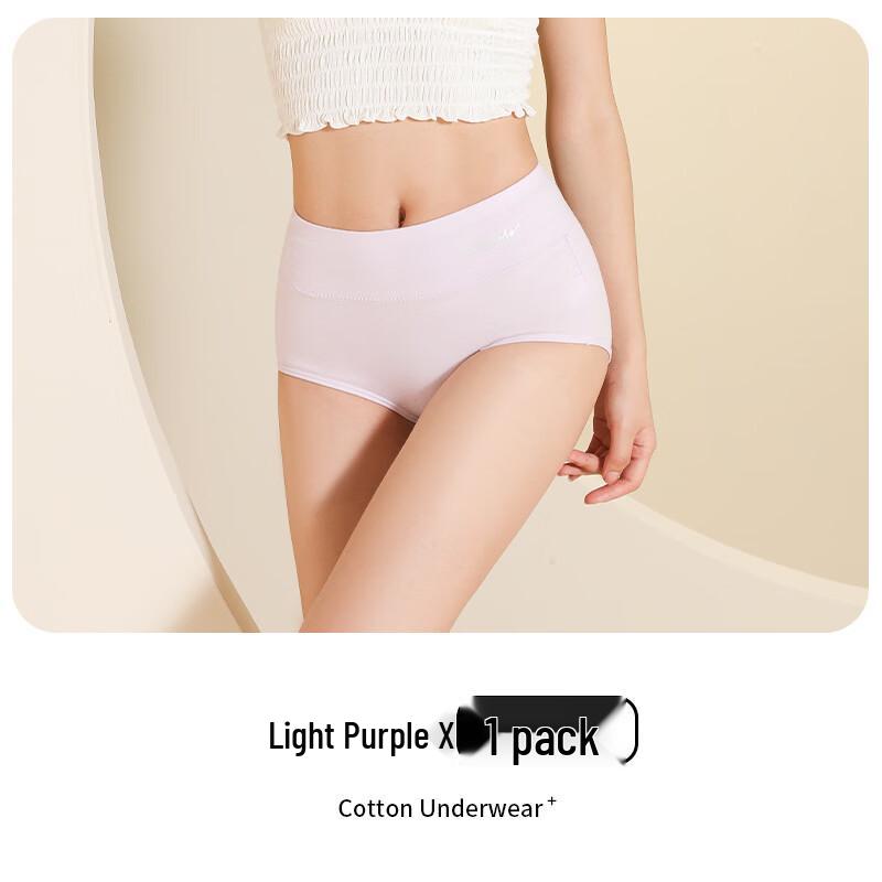 LangSha Women s Summer Cotton High-Waist Briefs 2-Pack L