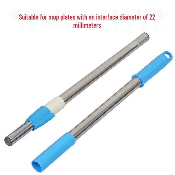Effort-Saving Telescopic Spin Mop Pole - Stainless Steel, Hand-Free, Extended, and Thickened