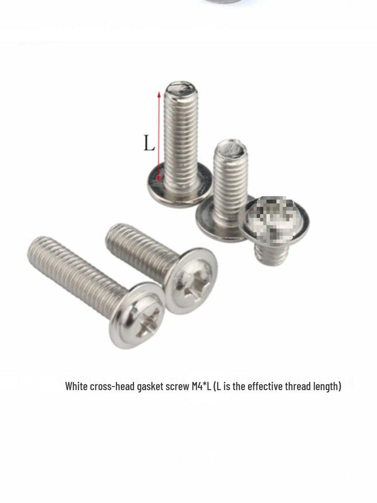 Carbon Steel Electroplated M4 Flat & Round Head Screws with Washers