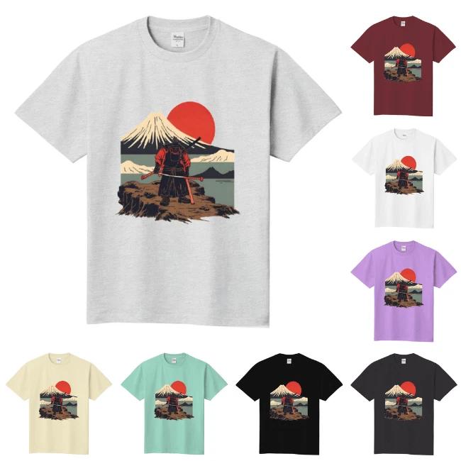 Samurai Warrior Mount Fuji Sun Graphic T-Shirt Warrior Bushido Tee New XS-XXXL M