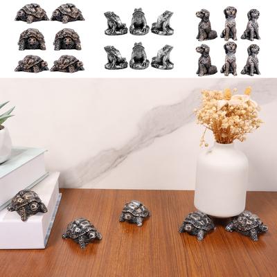 6Pcs Plant Pot Risers Pad Flower Pot Support Feet Bonsai Holders Tortoise/Frog/Dog Style Decorative Planter Elevator Pot Base
