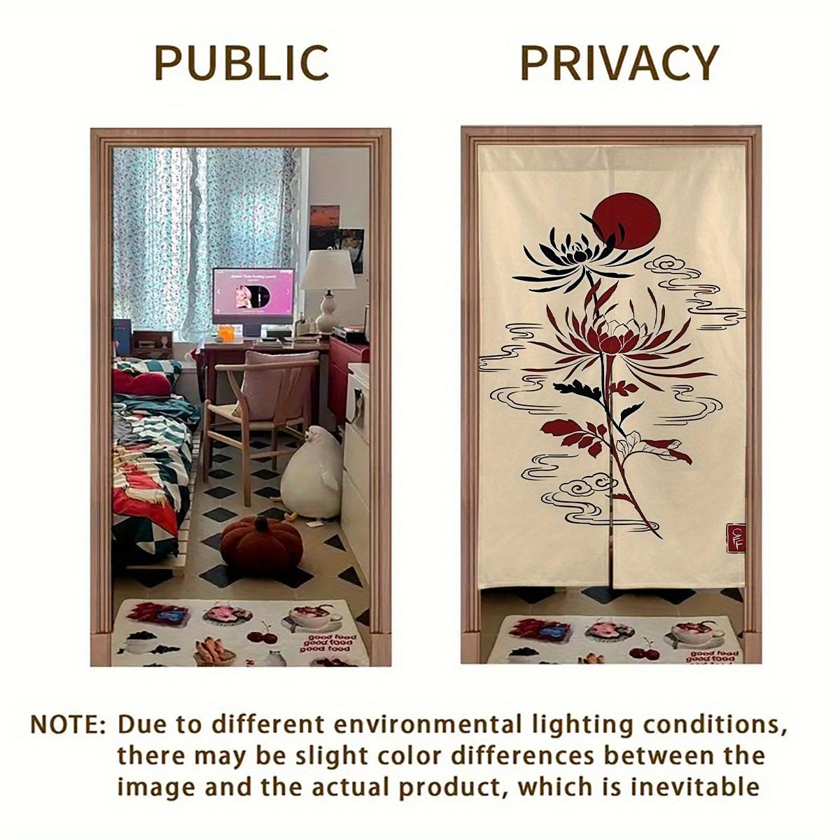 

2D Door Curtain, 1pc Japanese Cherry Blossom, Wave, Red Sun, Maneki Neko Design Blackout Curtain - 34 x 56 , Japanese Style Hom 65x100cm26x39in