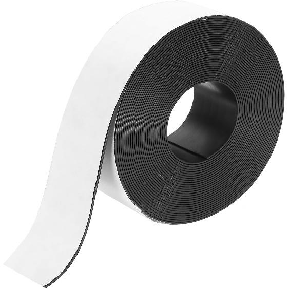 MECCANIXITY Magnetic Strip 16.4 Feet X 3/8" Width X 1/16" Thick Magnetic Tape Labels Stickers Self Adhesive for Whiteboards Refrigerator and DIY