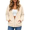 Felpa da donna casual con zip e maniche lunghe, giacca sportiva con colore
