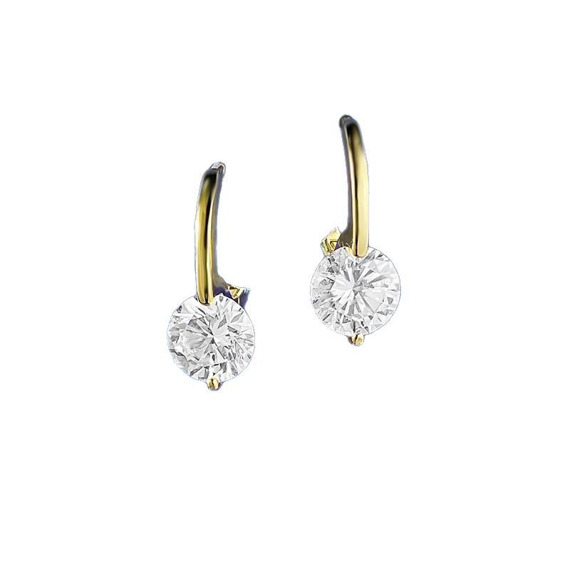 Xiancan 925 Sterling Silver Classic Round Diamond Stud Earrings - Light Luxury & Versatile Style