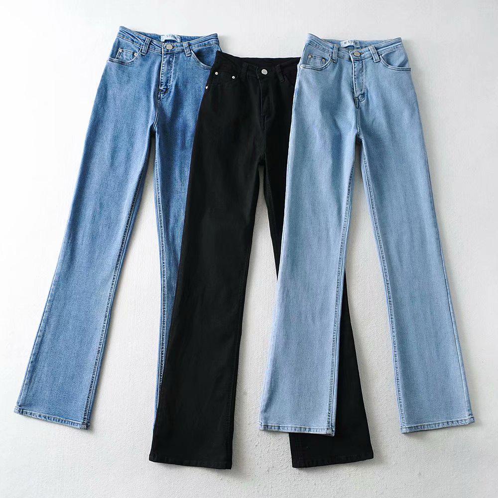 YPFF High Waist Slimming Flare Jeans – Women's Floor-Length Elastic Wide Leg Pants