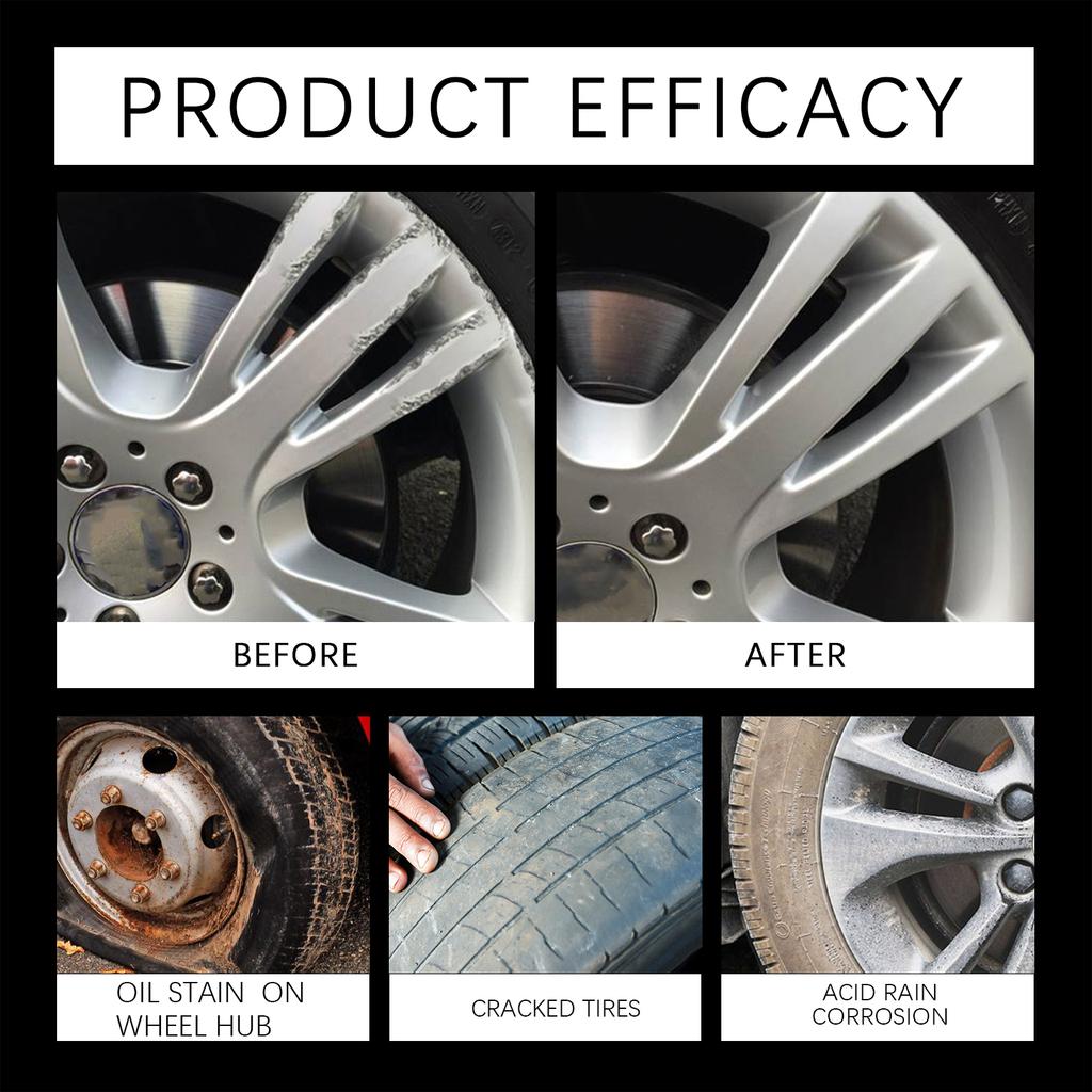 Car Tire Shine Coating Nourishing Cream Plastic Rubber Tire Retreading Anti-Aging Auto Wheel Maintenance Restore Tire Black 100g
