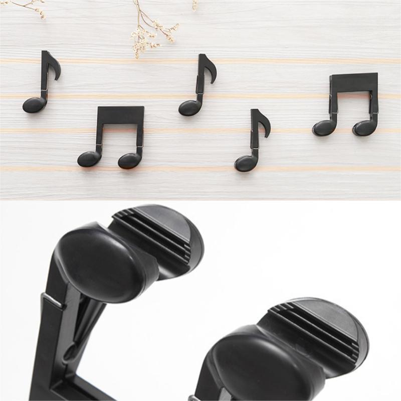 2Pcs Black Music Note Shaped Sealing Clip Coffee and Tea Leaf Pack Moisture-proof Fresh-keeping Clip Anti-slip Dry Clothes Pegs