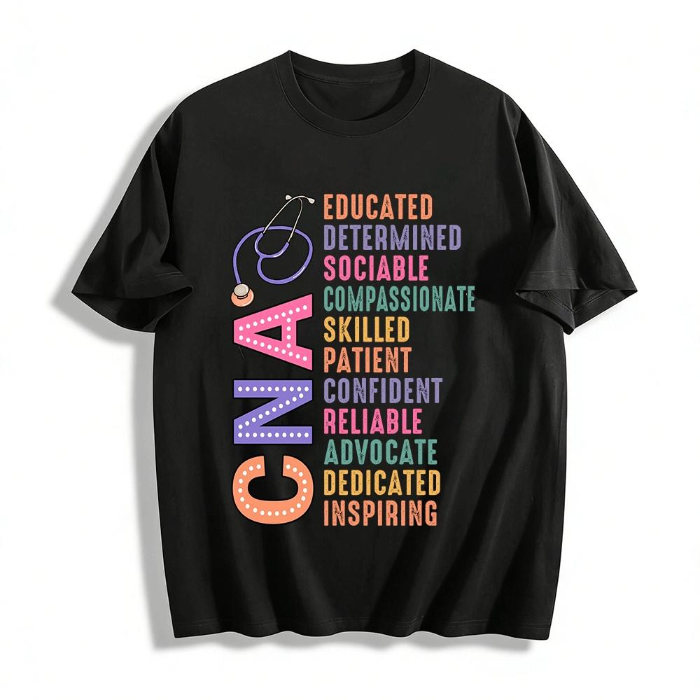 

Nurse Themed Letter Print Top Inspirational Slogan Tee For Medics Pure cotton T-shirt XXS