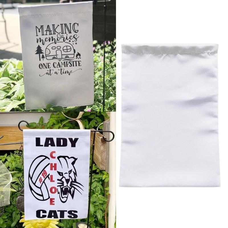 12x18 Zoll Doppelseitig Weiß Sublimation Rohling Polyester Flaggen DIY für Garten Hof Leere Banner Sublimation Rohling