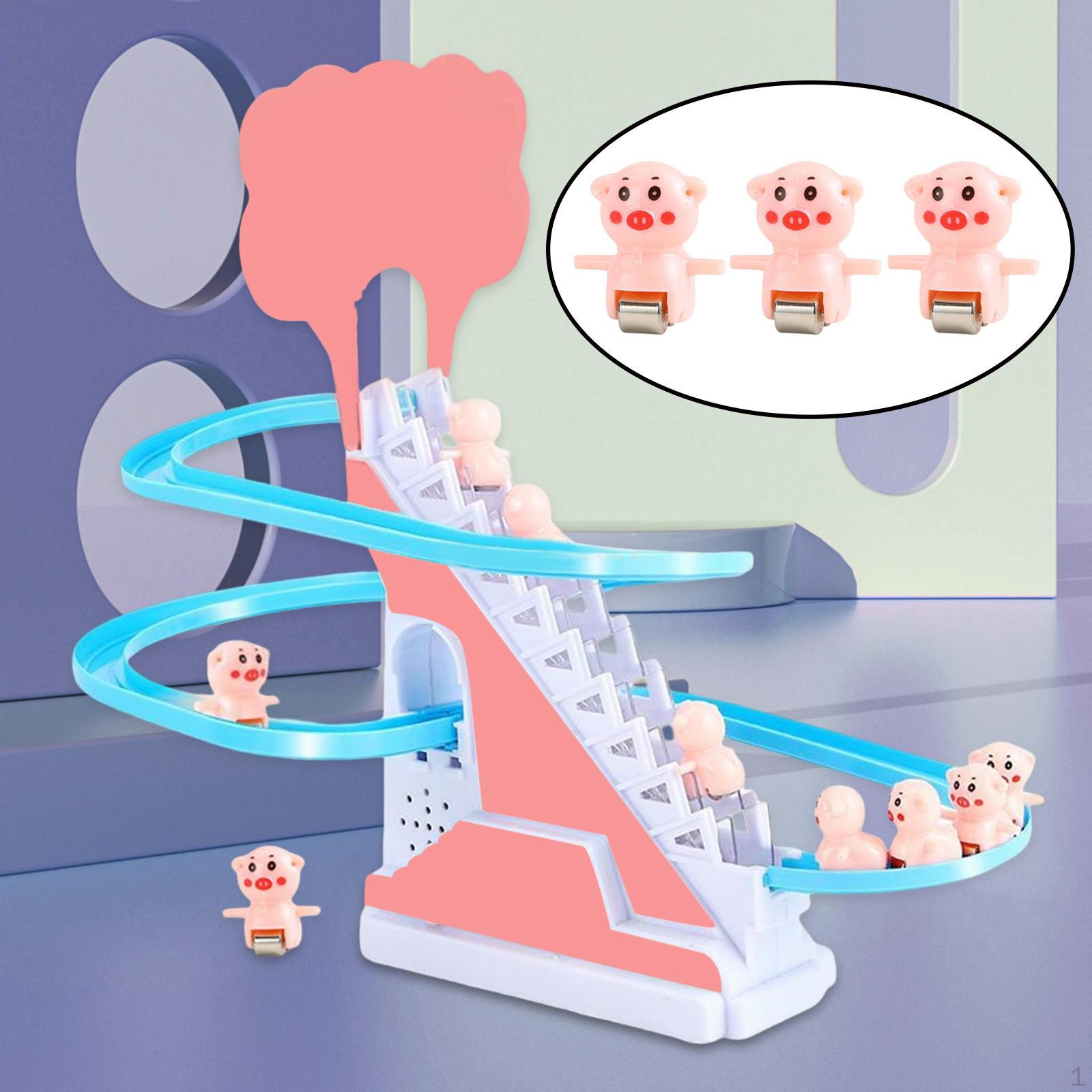 

3 игрушечные аксессуары для подставок, прочные электрические трековые игровые детали, подъем по лестнице, аксессуары для использования в помещении и на открытом воздухе Piggy