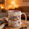 Strick- und Nähwerkzeuge Tasse 11oz Personalisierte Kaffeetasse mit Nähmaschine- und Garn-Drucken Nähgeschenk für Frauen