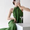 2026 Summer French Halter Neck Off-Shoulder Waist-Cinched Vacation Dress