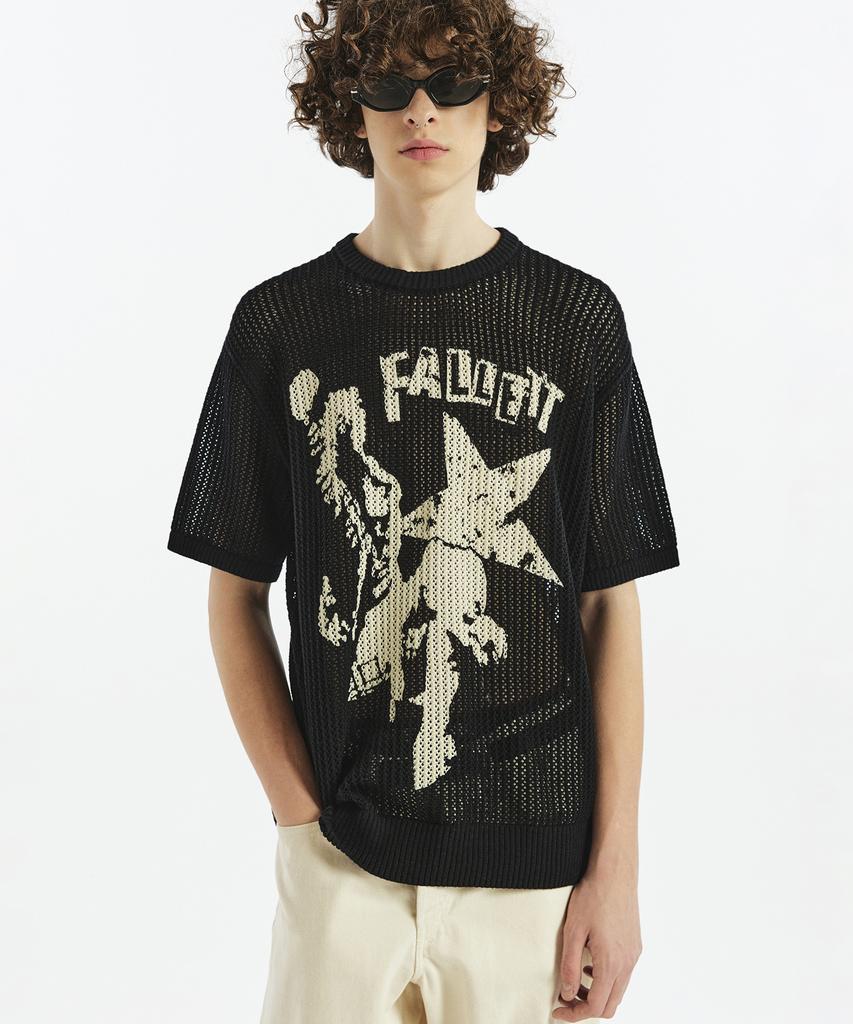 FALLETT Rockstar Short Sleeve Knit Black