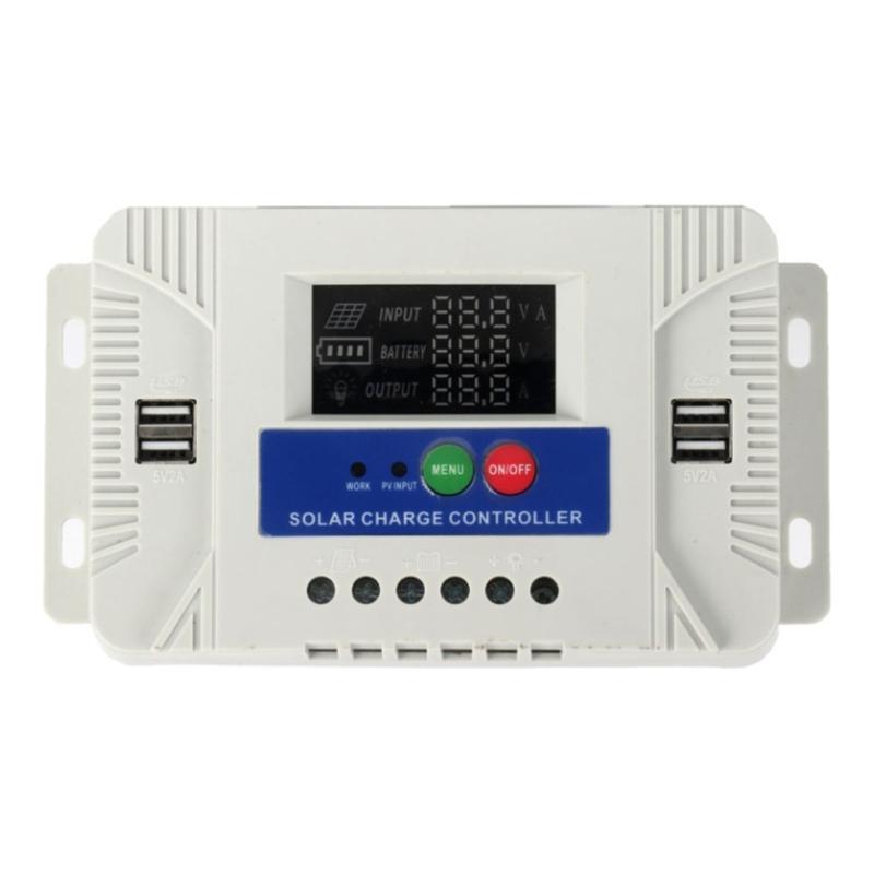 Auto Sensing Solar Charge Controllers LED Screen 12V 24V Intelligent Solar Controllers for Farm Emergency Power Supply