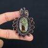 Drachenblut-Jaspis-Edelstein, reiner Kupferdraht, umwickelt, handgefertigter Anhänger-Schmuck