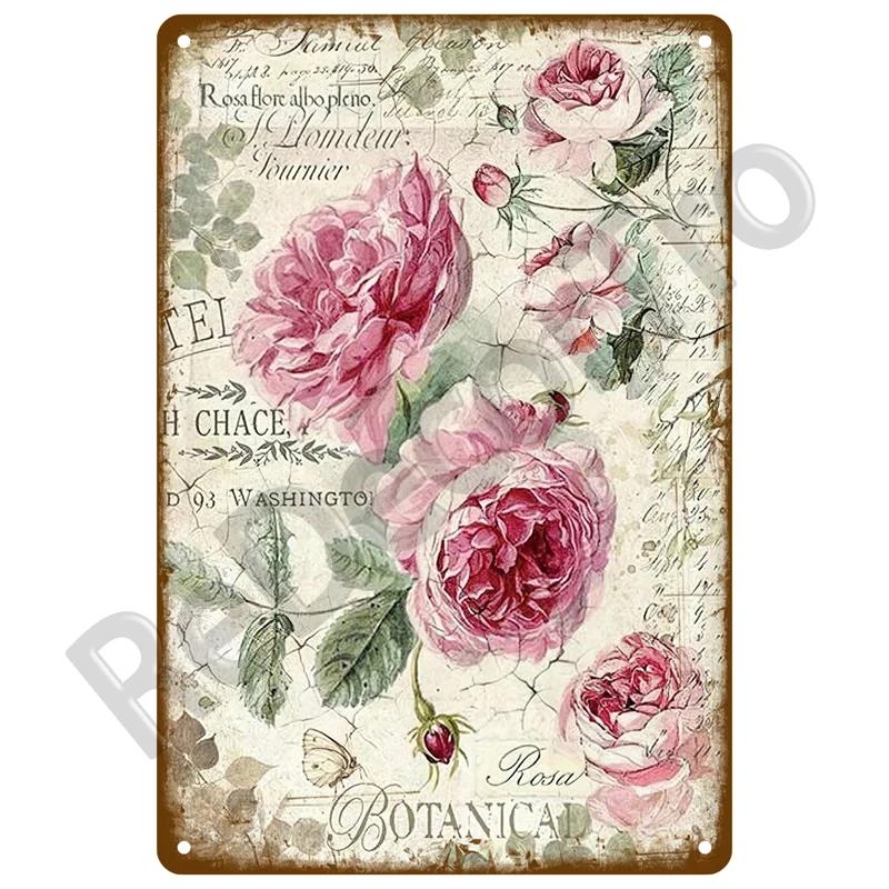 Metal Sign Wall Decor For Cafe Home Garden Farm Beach Hut Outdoor Vintage Tin Sign Flowers Birds Car Metal Plaque Welcome Poster