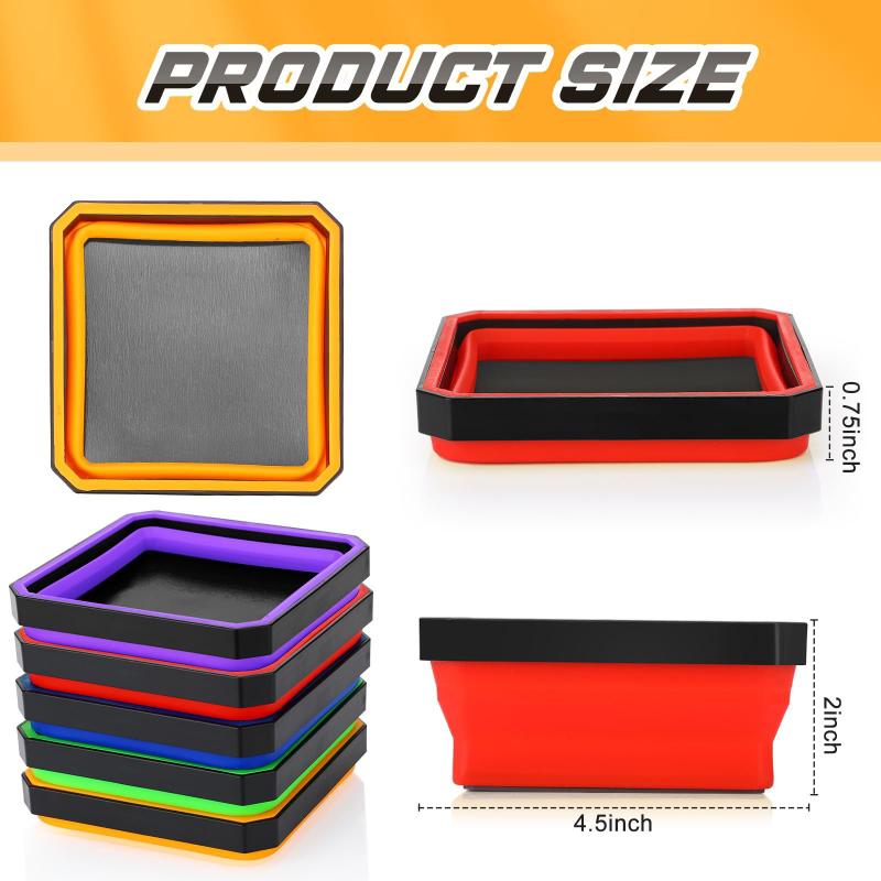 1Pcs Silicone Bowl Tool Part Storage Box Organizer 4.5Inch Collapsible Magnetic Screw Tray For Plumber Carpenters