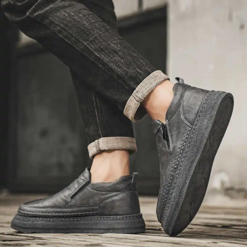 Fashion Zimni Parkside Men's Boot Shoes White Boot Short Men's Shoes Gray Sneakers Sport Boty Snaeker Teni Outings College Tene