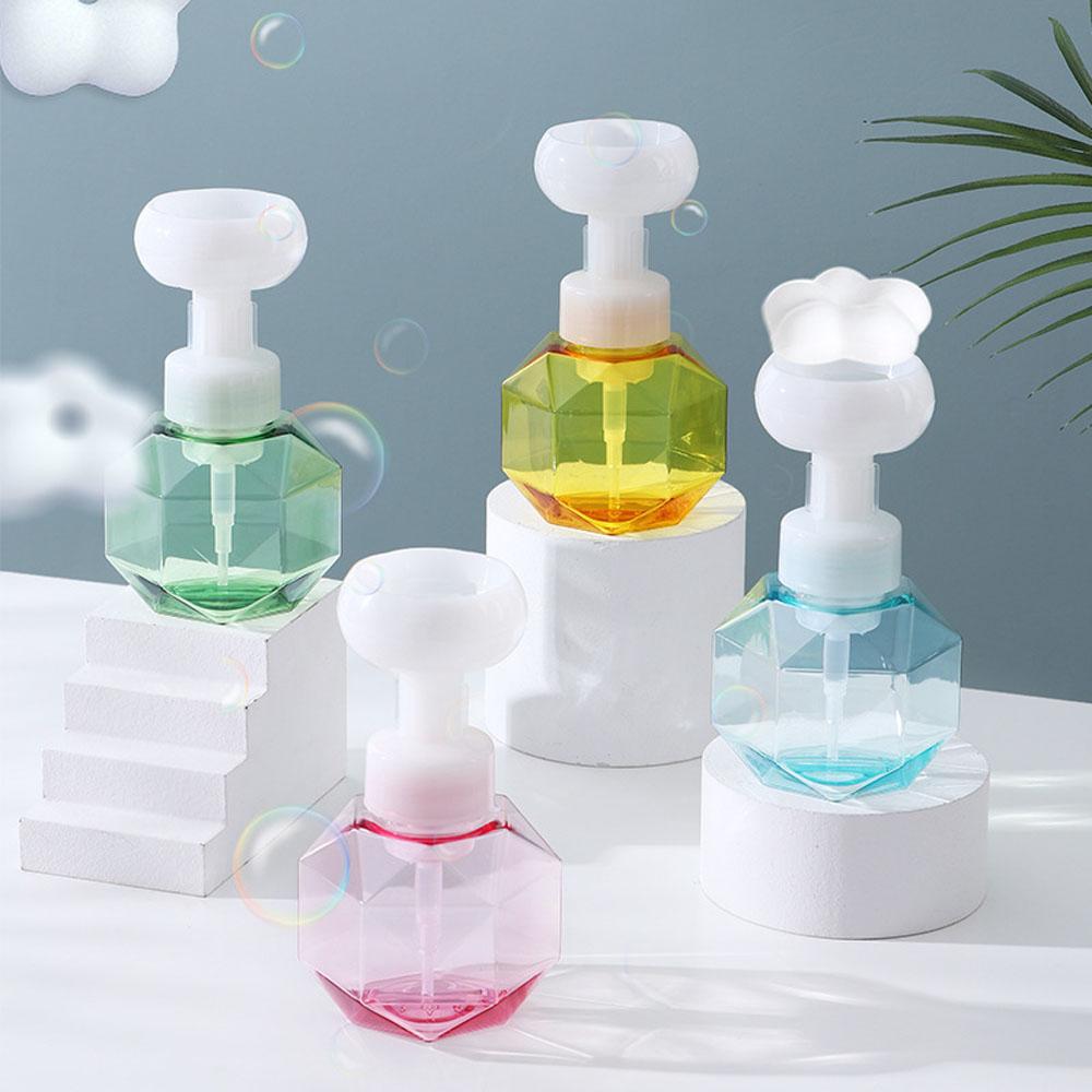 Shower Gel Foam Pump Bottle Flower-shaped Refillable Bottles Liquid Soap Dispenser Empty Bottle