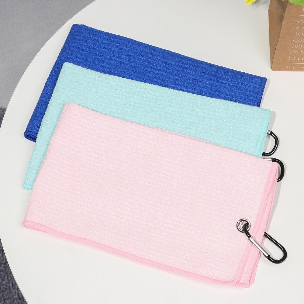 Colors High Water Absorption Microfiber Cleans Clubs Cleaning Towels Golf Towel With Carabiner Hook