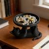 3D Printed Fun Cat Jewelry Tray, Playful And Cute Cat Design, Novel Style, Ideal For Desktop Organization Black/White