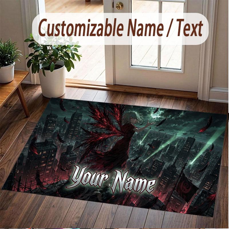 Custom Name Crystal Velvet Rug,Tokyo Ghoul Comfortable Anti Slip Floor Mat For Room Decoration