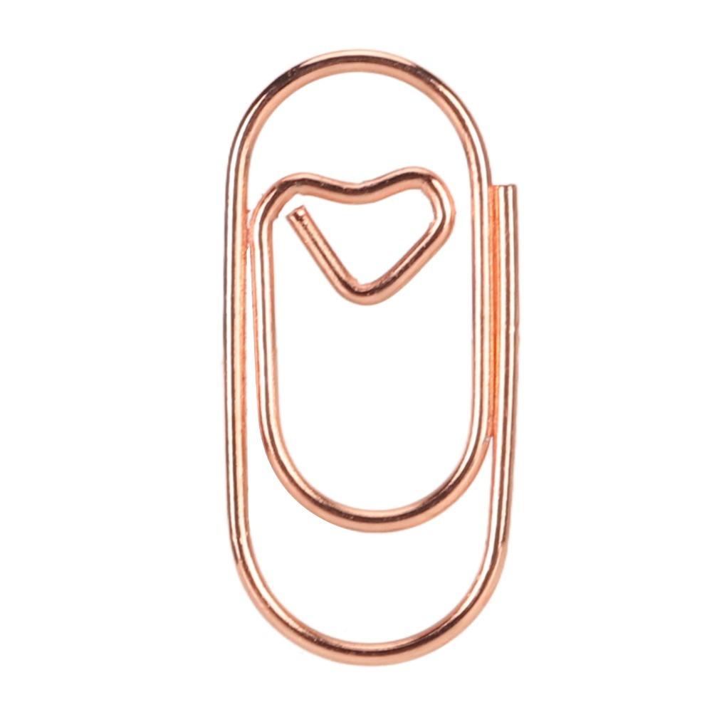 

250Pcs 20*9mm Fancy Paperclips Heart Shape Cool Paper Clips Cute Paperclips Scrapbook Making рожевий колір золота