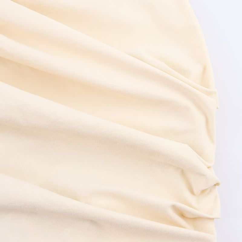 Jnleaog Autumn New Women Clothes Western Style French Style Design Pleated Design Stretch Top 5039351