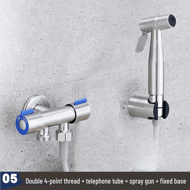TLXT Wall-Mounted Dual Outlet Washing Machine Faucet with Spray Gun