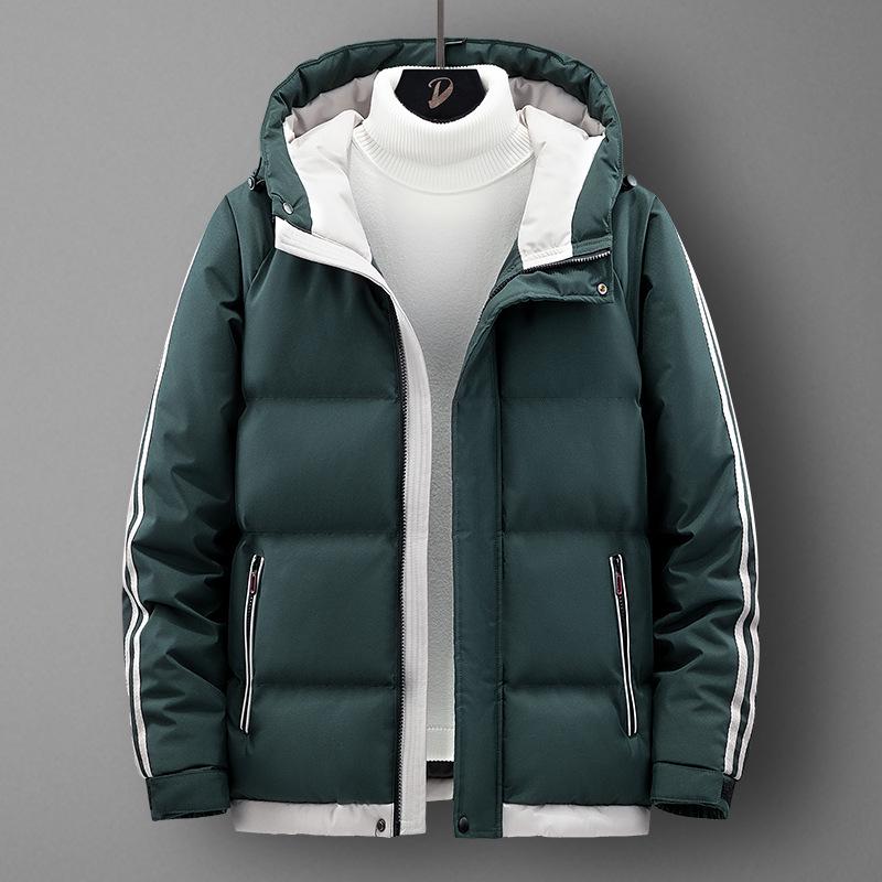 

Мужская модная рабочая куртка из плюшевого хлопка с капюшоном — новый стиль, зимняя, устойчивая к холоду, северо-восточная версия. 5XL зелёный