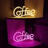 Coffee Letter Neon Sign Lamp Creative Shape Battery-Powered Flicker Free Low-Power Consumption LED Neon Light