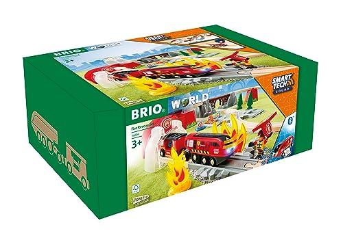 BRIO Smart Tech Sound Rescue Set 36004 [41 Pieces] (Electric Train Toy with Wooden Tracks) Ages 3 and Up