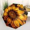 Sunflower,Ornate Automatic Folding Umbrella 8 Rib Lightweight Design, Durable Iron Frame, Compact and Portable, Perfect Gift for Birthday,