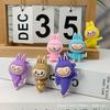 6pcs Yoga Labubu Keychain 3D Doll Labubu Backpack Pendant