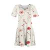 Women's Summer V-neck Casual Beach Dress Short Sleeve Floral Print Dress
