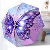 1pc Purple Butterfly Automatic Open/Close Folding Umbrella - Compact 8-Rib Design, Daily Use, Perfect Gift for Friends & Family Yy260327089