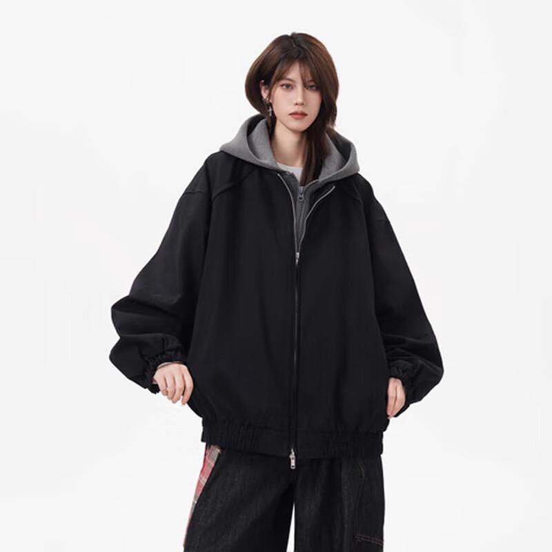 BWKA Unisex Heavyweight Faux Two-Piece Hooded Padded Winter Jacket