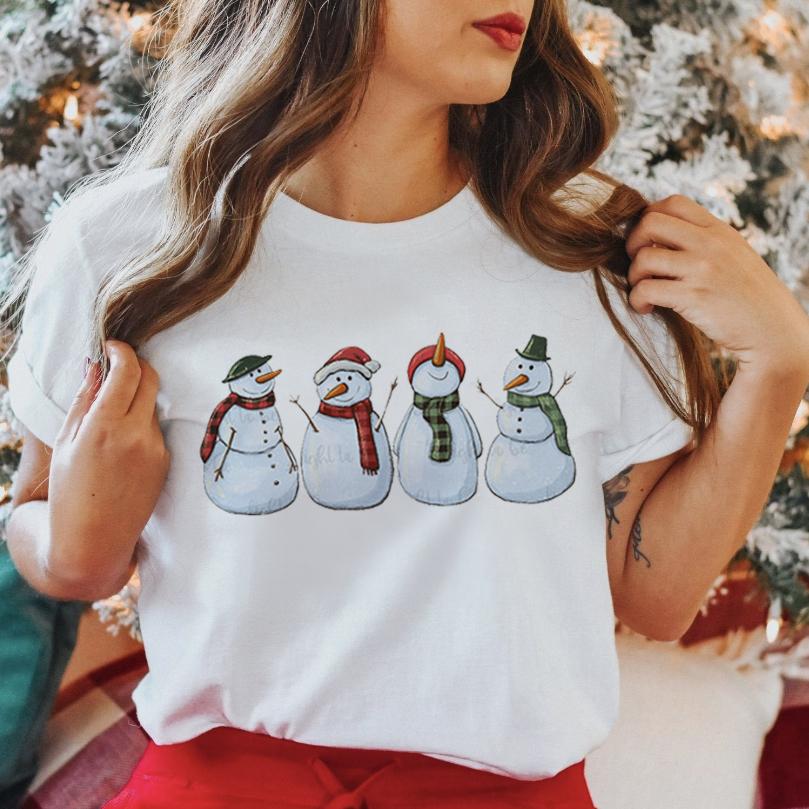 Unisex Graphic Love Cute Short Sleeve Happy Time Winter Merry Christmas Clothing Wear Printed Tops Lady Tees T Shirt Tshirt