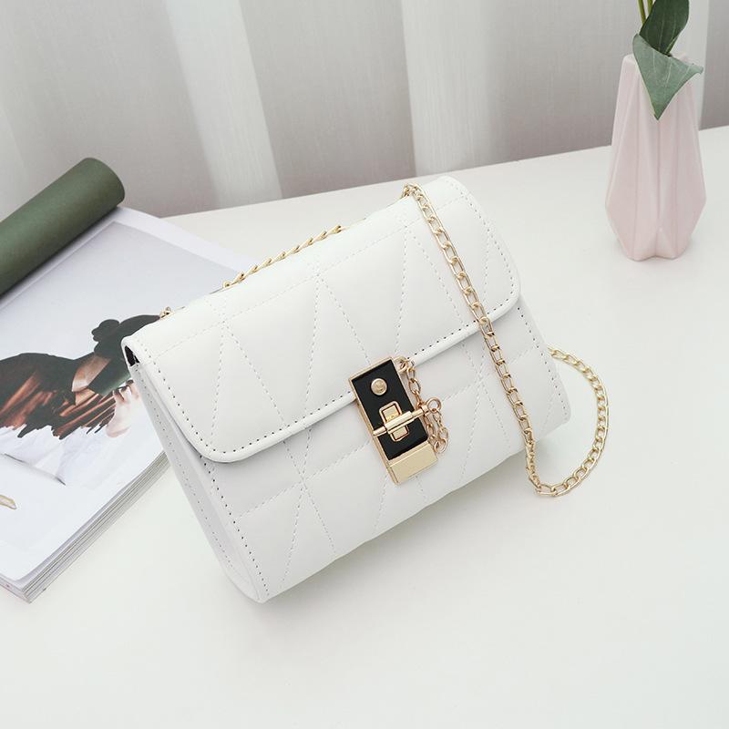 New lock diamond chain single shoulder crossbody small square bag versatile trend women's bag