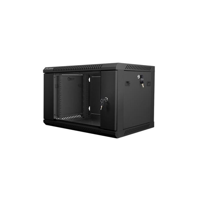 Bastidor de pared Lanberg WF01-6406-10B 6U 60kg IP20 Rieles de rack y gestión de cables