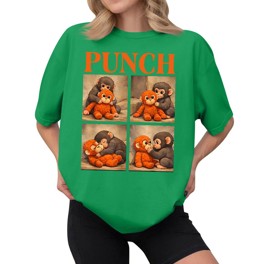 Women's Casual Printed T-Shirt Round Neck Pullover Short Sleeve Top