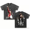 Michael Jackson Tričko s praným efektem Celoroční oblečení Vysoká kvalita Osobnost Oblečení Nadměrná velikost Unisex Nový model Praný Vintage Volné
