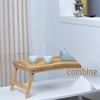 Rectangular Bamboo Folding Tea Tray with Legs - Simple Bedside & Window Breakfast/Storage Table